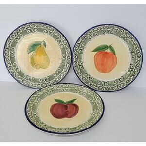 Certified International Corp. Set of 3 Salad Plates Fruit Designs DISCONTINUED